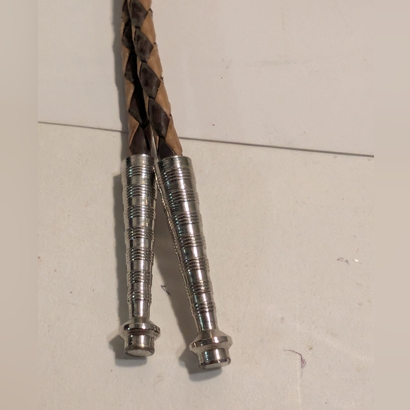 A brown leather cowboy boot bolo Tie. - Picture 3 of 5